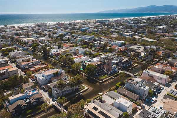santa monica venice aerial